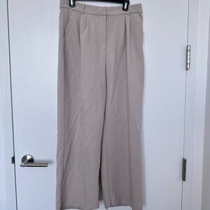 A&F Curve Love A&F Sloane Tailored Wide Leg Pant, Light Taupe, Size 30S